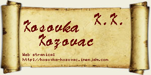 Kosovka Kožovac vizit kartica